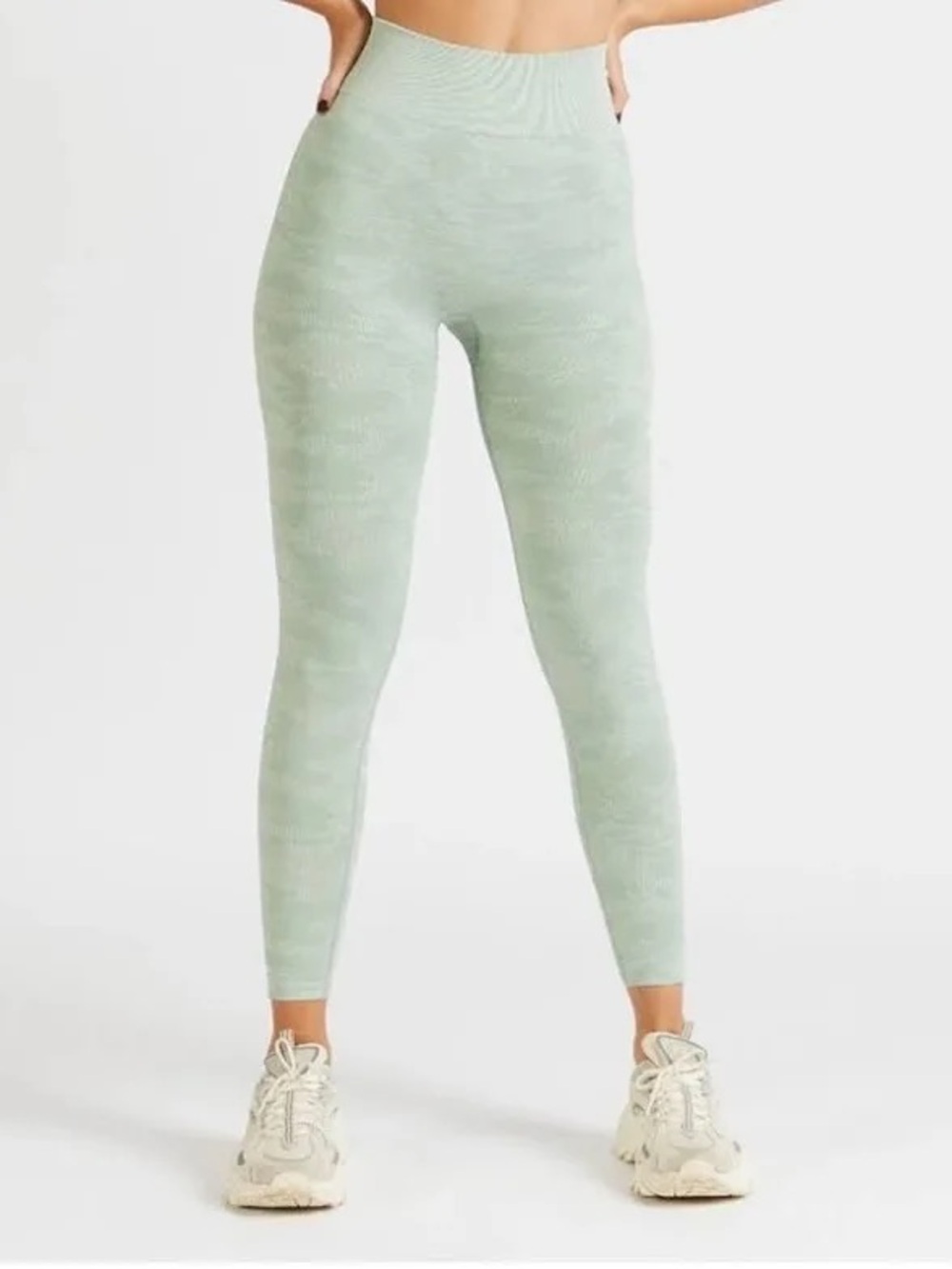 Aybl Camo Sage Green Seamless High Rise Scrunch Booty Leggings